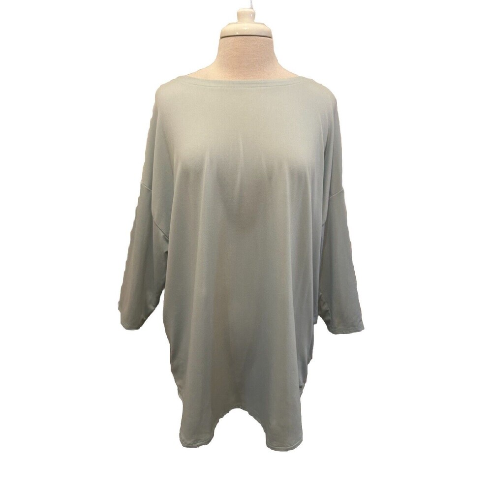 Copper Fit Pro Mint Green 3/4 Sleeve Cross Back Top 3X